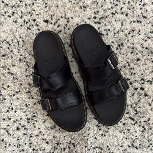 Dr. Martens Myles Brando Black Leather Sandals